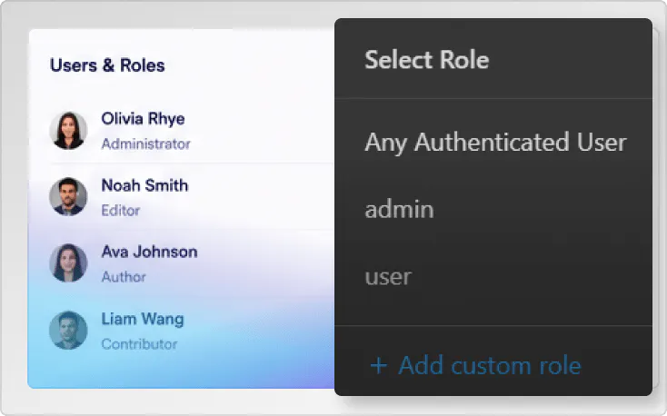 Custom AI agent solution user roles snapshot